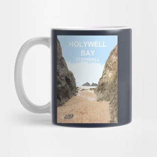 Holywell Bay Cornwall. Cornish gift. Travel poster Mug